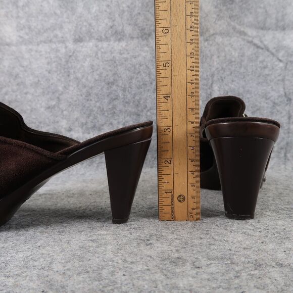 Stuart Weitzman Shoes Womens 8.5 Mule Heel Fashion Studs Buckle Leather Classic - Picture 7 of 16